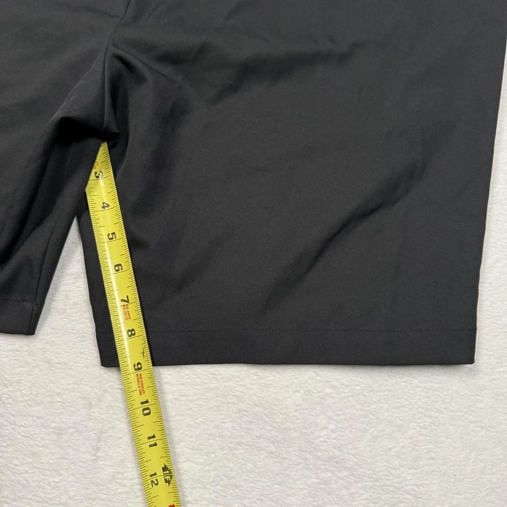 Peter Millar Shorts‎ Mens 40 Black Performance Golf Chino Flat Front Crown Logo
